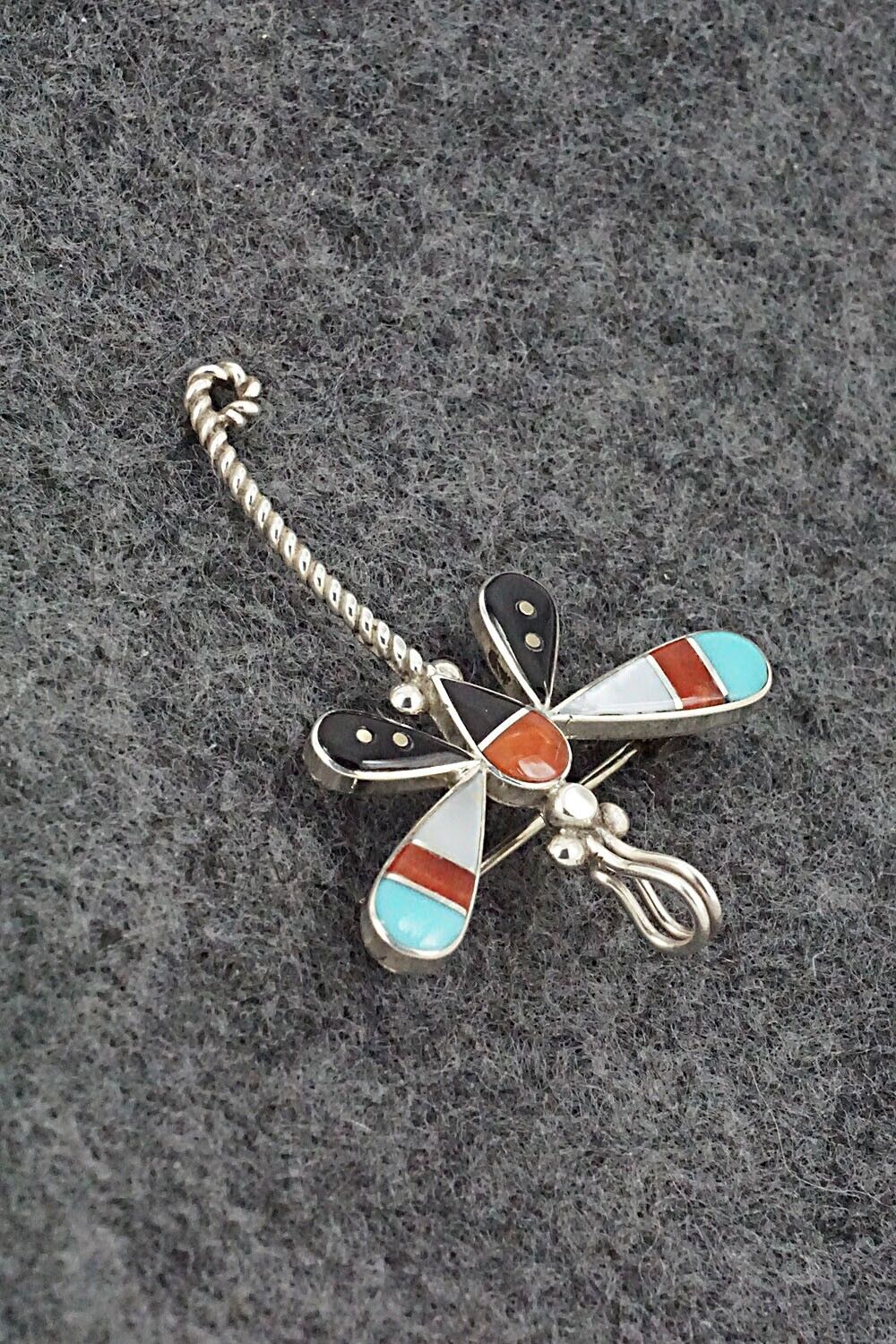 Multi Stone and Sterling Silver Pendant/Pin - Lyndon Ahiyite