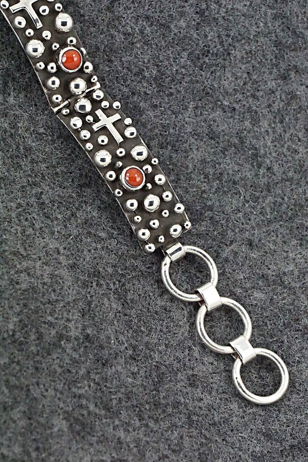 Coral & Sterling Silver Bracelet - Akee Douglas