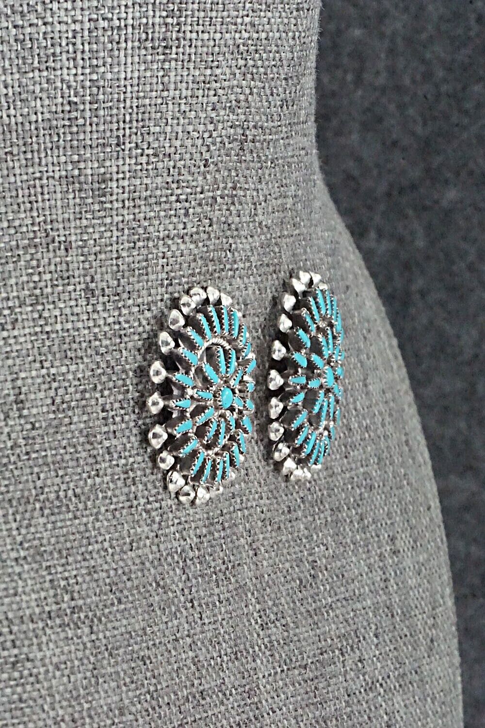 Turquoise & Sterling Silver Earrings - Vincent Johnson