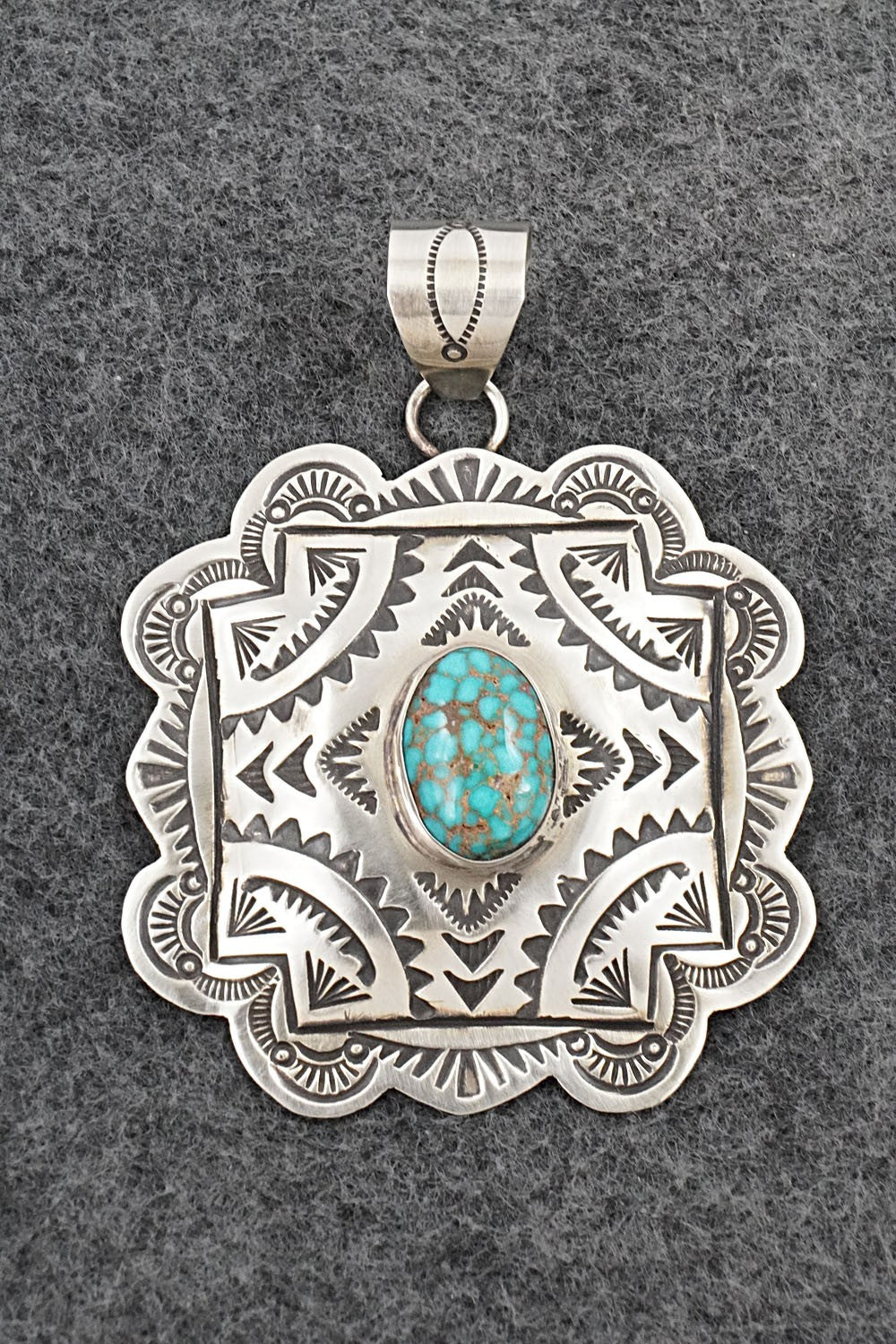 Turquoise & Sterling Silver Pendant - Arnold Blackgoat