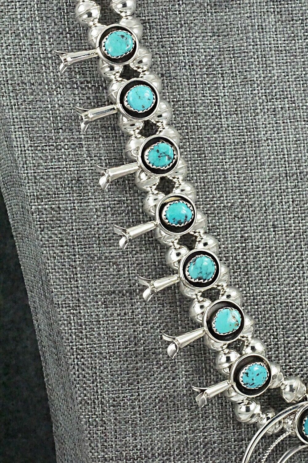 Turquoise & Sterling Silver Squash Blossom Set - Phil Garcia