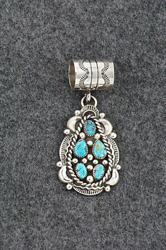 Turquoise & Sterling Silver Pendant - Jennifer Cayaditto