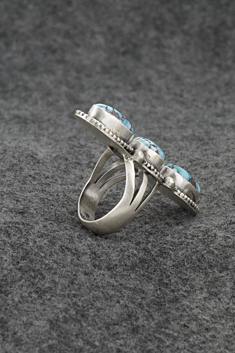 Turquoise & Sterling Silver Ring - Bobby Johnson - Size 7.5
