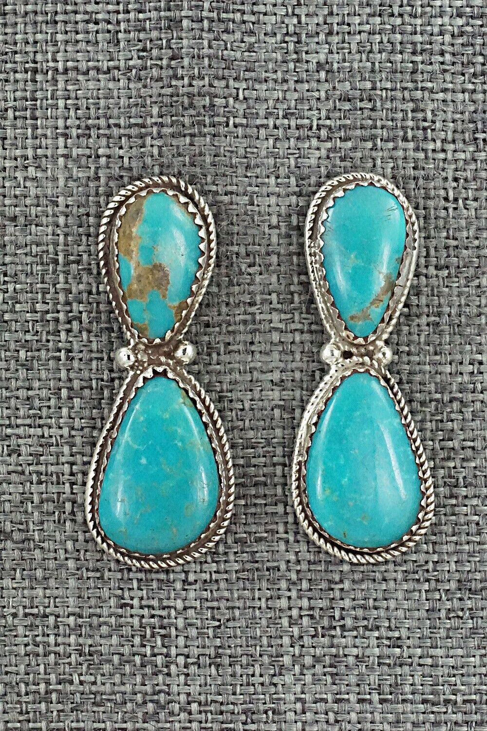 Turquoise & Sterling Silver Earrings - Ernest Hawthorne