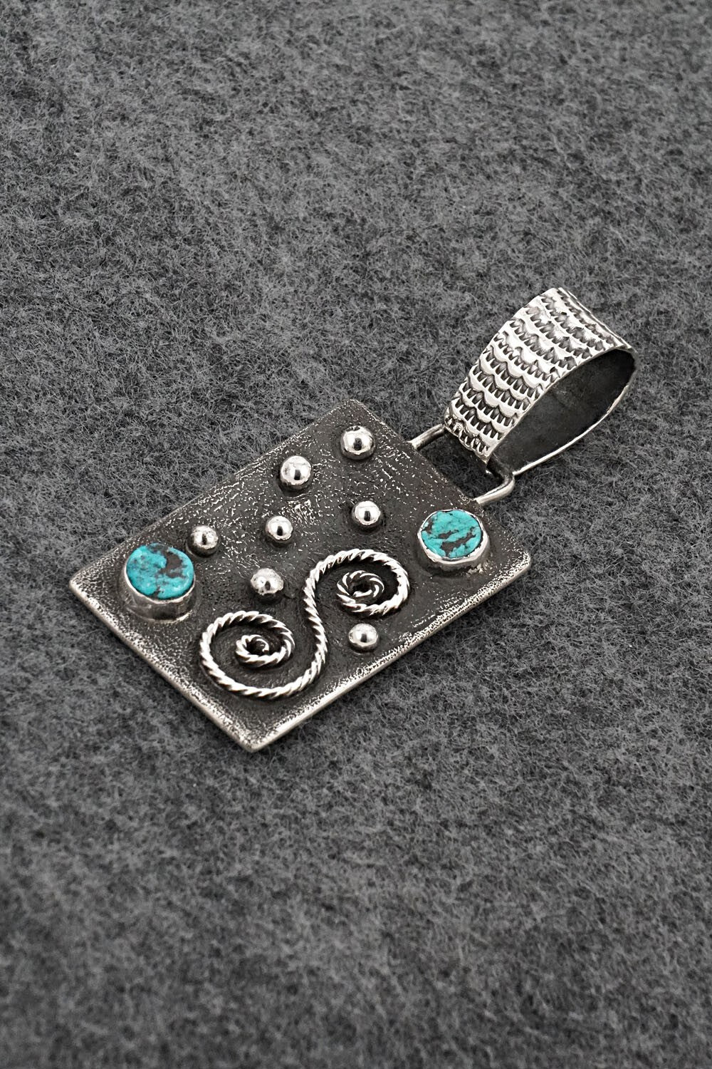 Turquoise & Sterling Silver Pendant - Ernest Rangel