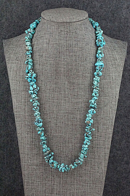 Turquoise & Sterling Silver Necklace 22" - Louise Joe