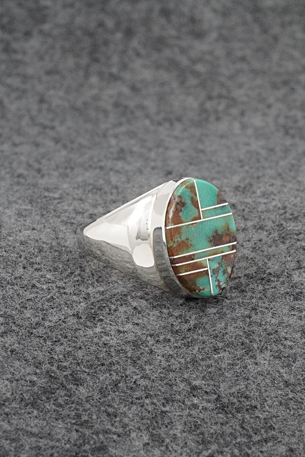 Turquoise & Sterling Silver Ring - Wilbert Gray - Size 11