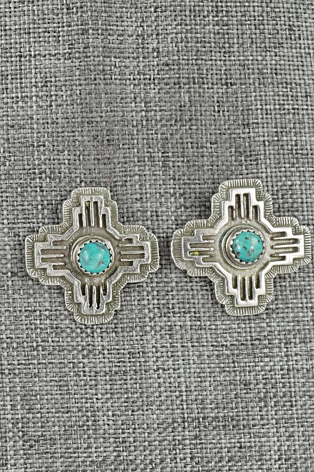 Turquoise & Sterling Silver Earrings - Robinson Martinez