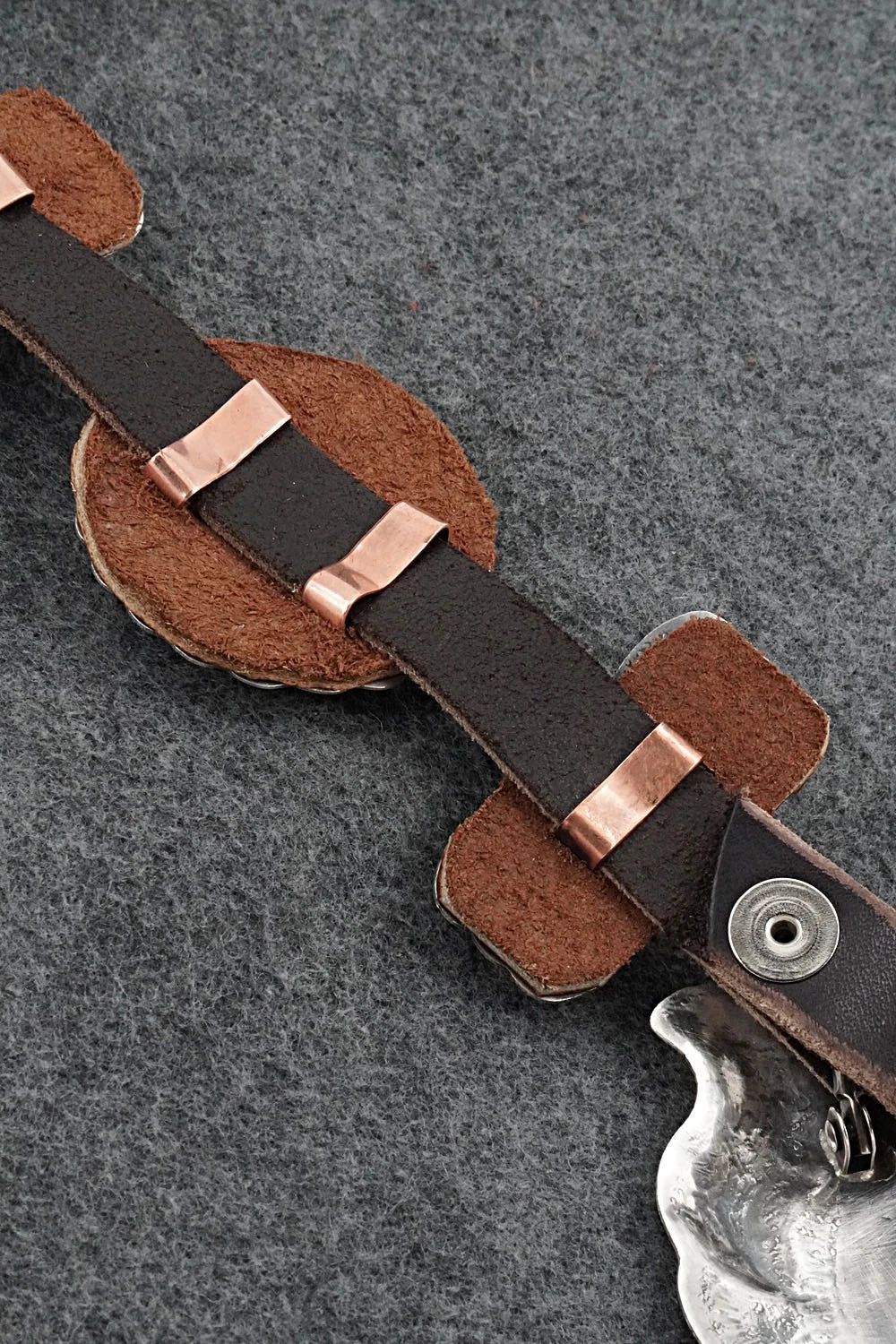 Turquoise, Sterling Silver & Leather Concho Belt - Dan Morgan