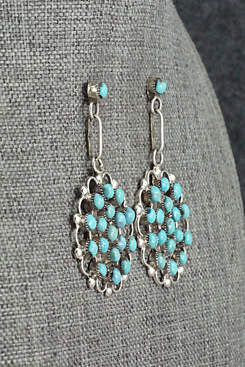 Turquoise & Sterling Silver Earrings - Yvette Kaamasee