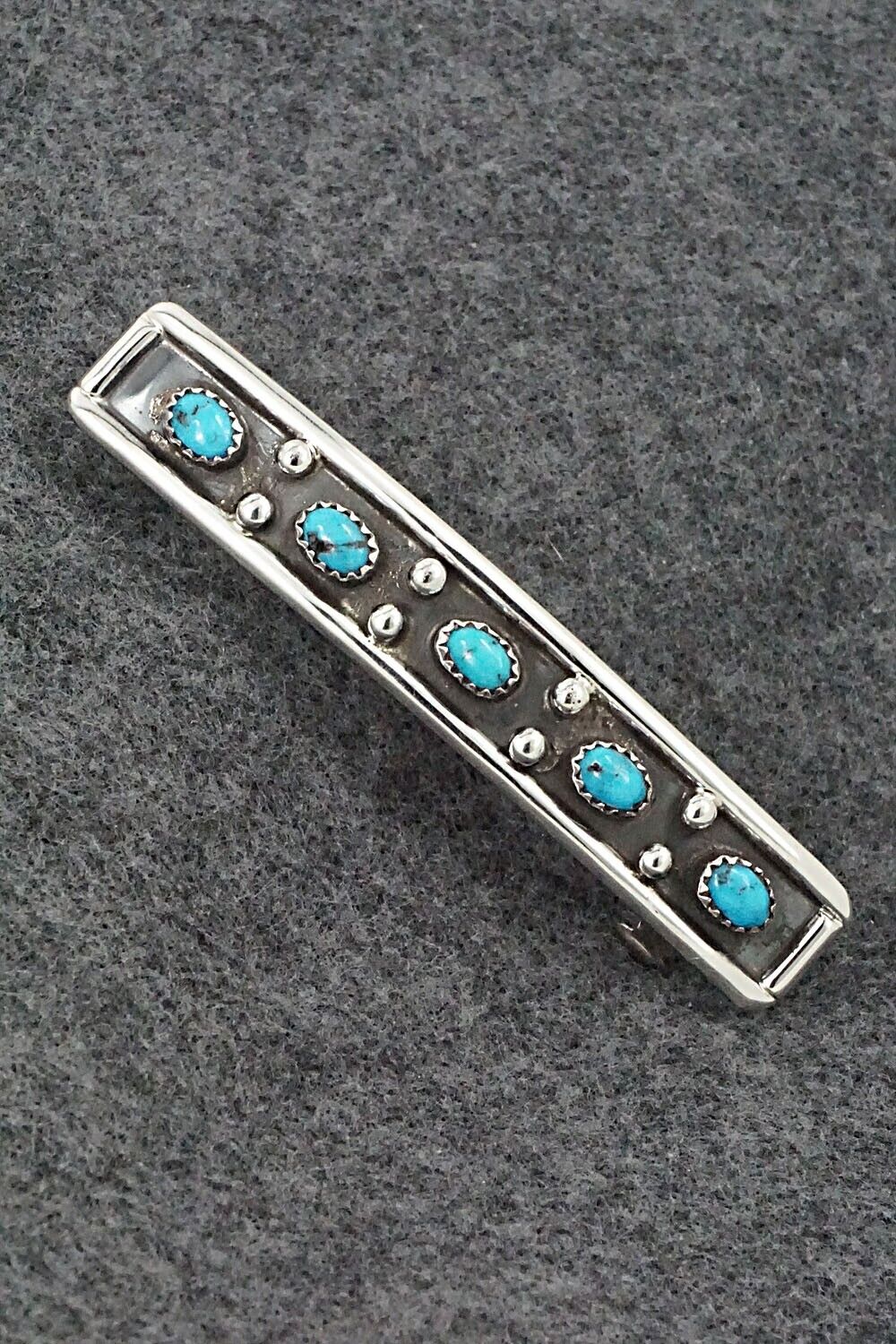 Turquoise & Sterling Silver Hair Barrette - Paul Largo