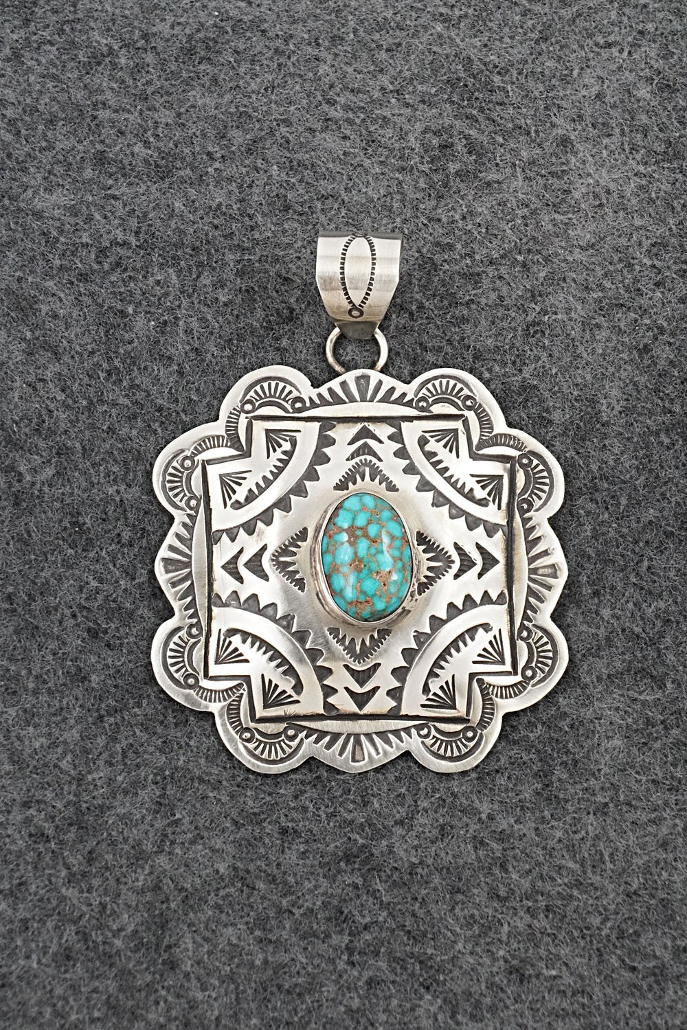 Turquoise & Sterling Silver Pendant - Arnold Blackgoat