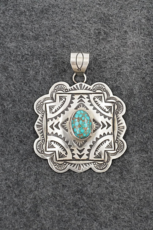 Turquoise & Sterling Silver Pendant - Arnold Blackgoat