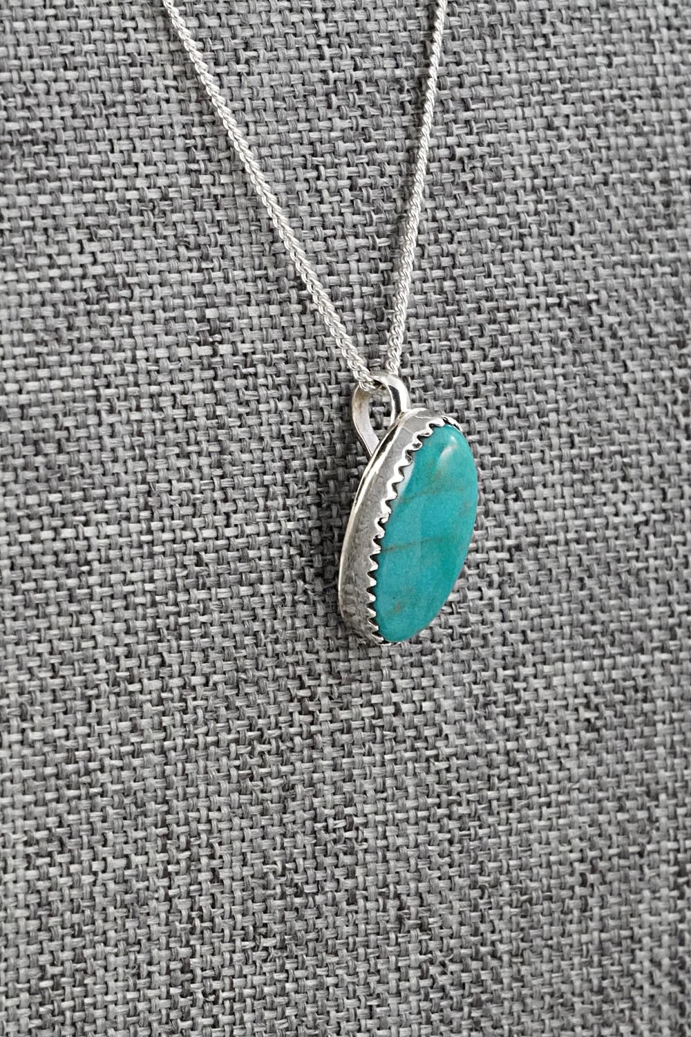 Turquoise & Sterling Silver Necklace and Earrings Set - Murray Hannaweeka