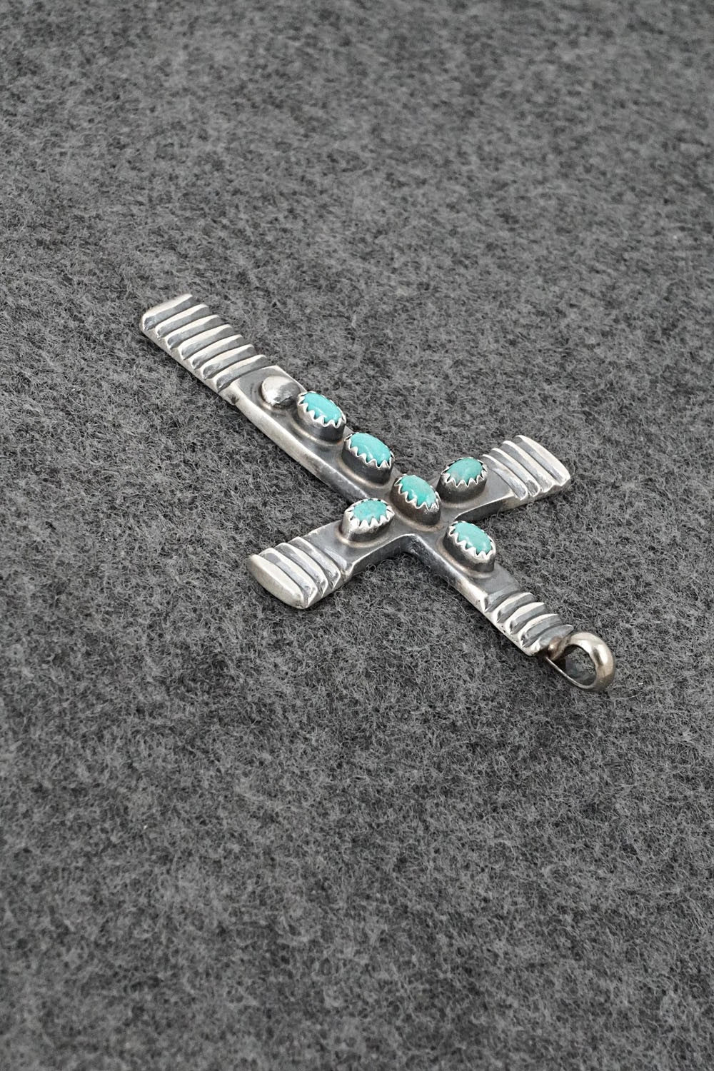Turquoise & Sterling Silver Pendant - Martha Cayatineto