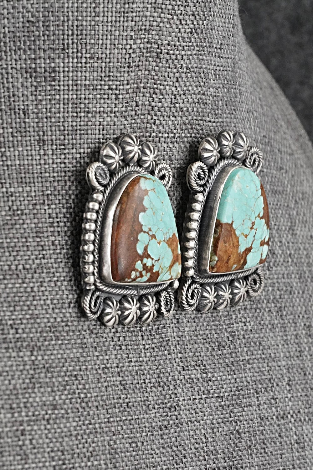 Turquoise & Sterling Silver Necklace and Earrings Set - Paul Livingston