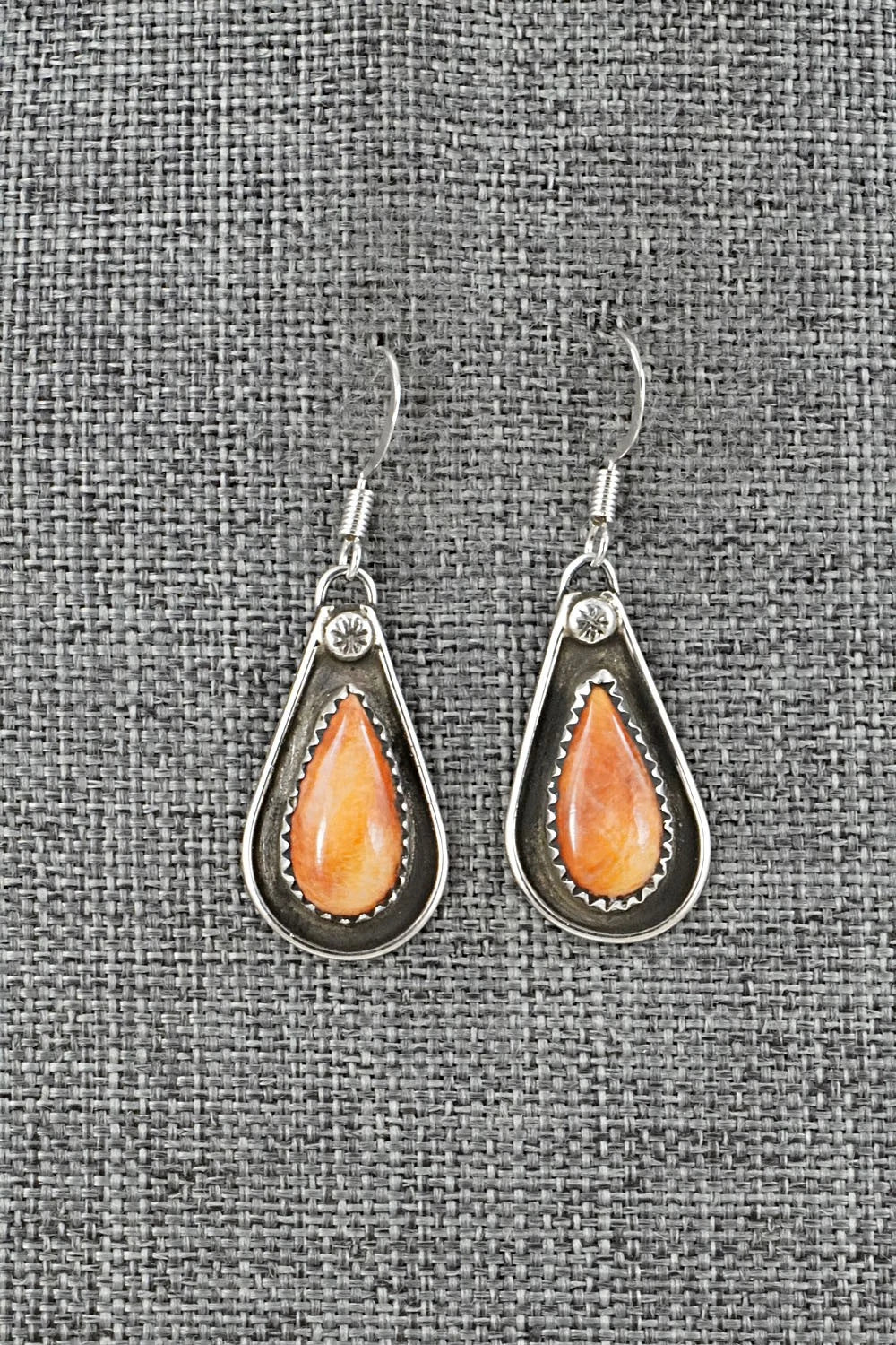 Spiny Oyster & Sterling Silver Earrings - Priscilla Reeder