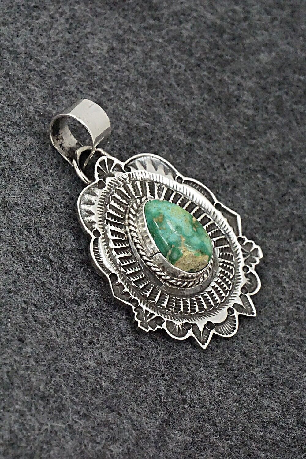 Turquoise & Sterling Silver Pendant - Leonard Maloney