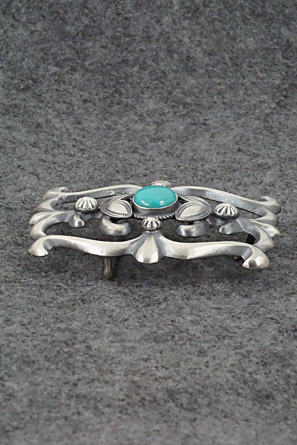 Turquoise & Sterling Silver Belt Buckle - Henry Morgan