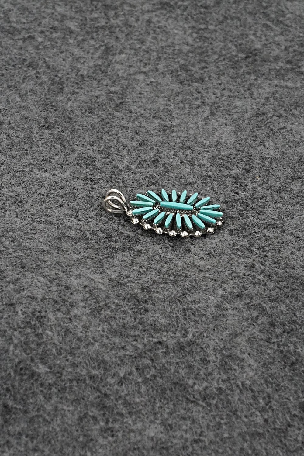 Turquoise & Sterling Silver Pendant - Fritzon Owaleon