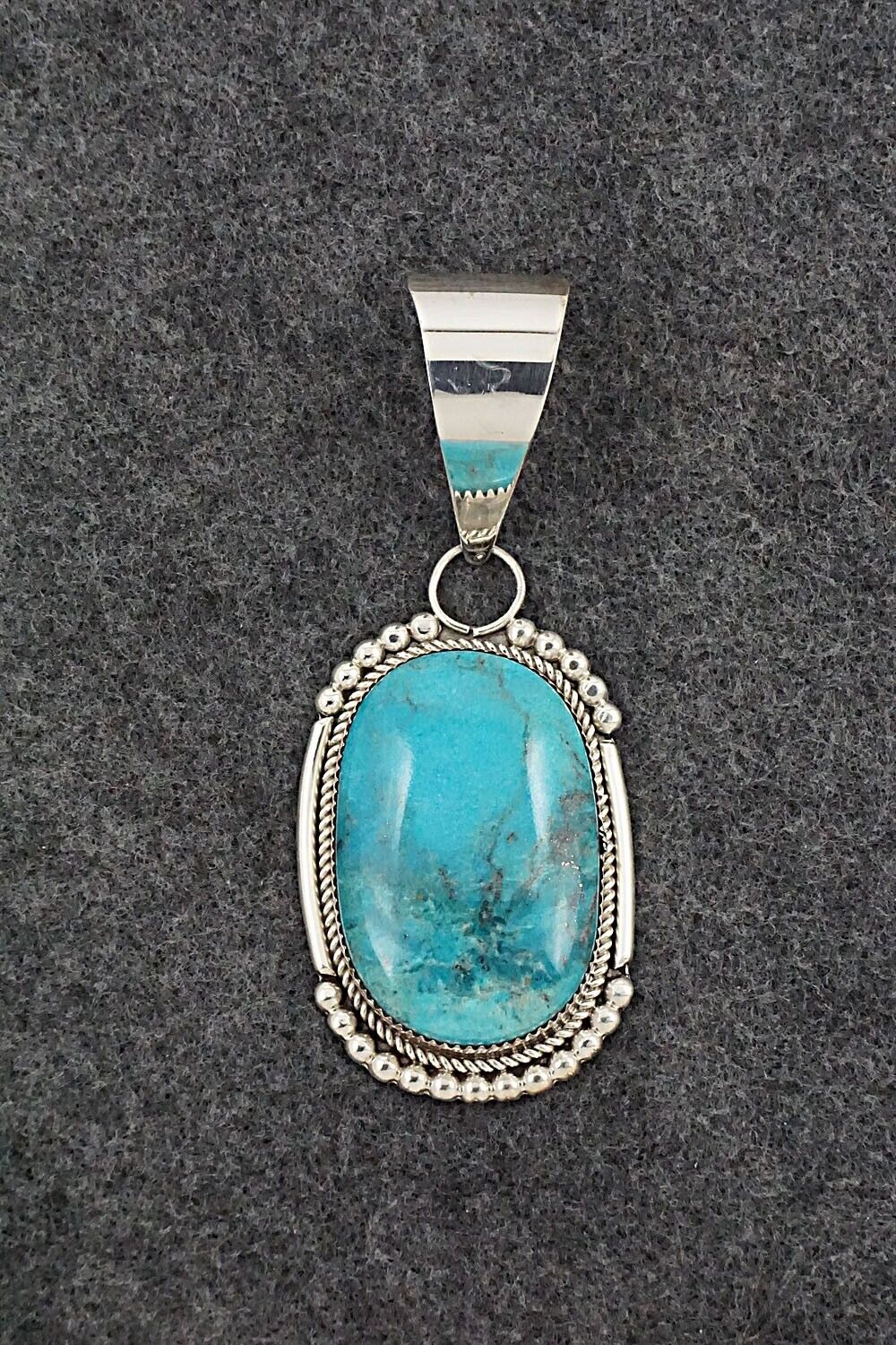 Turquoise & Sterling Silver Pendant - Kenny Calavaza