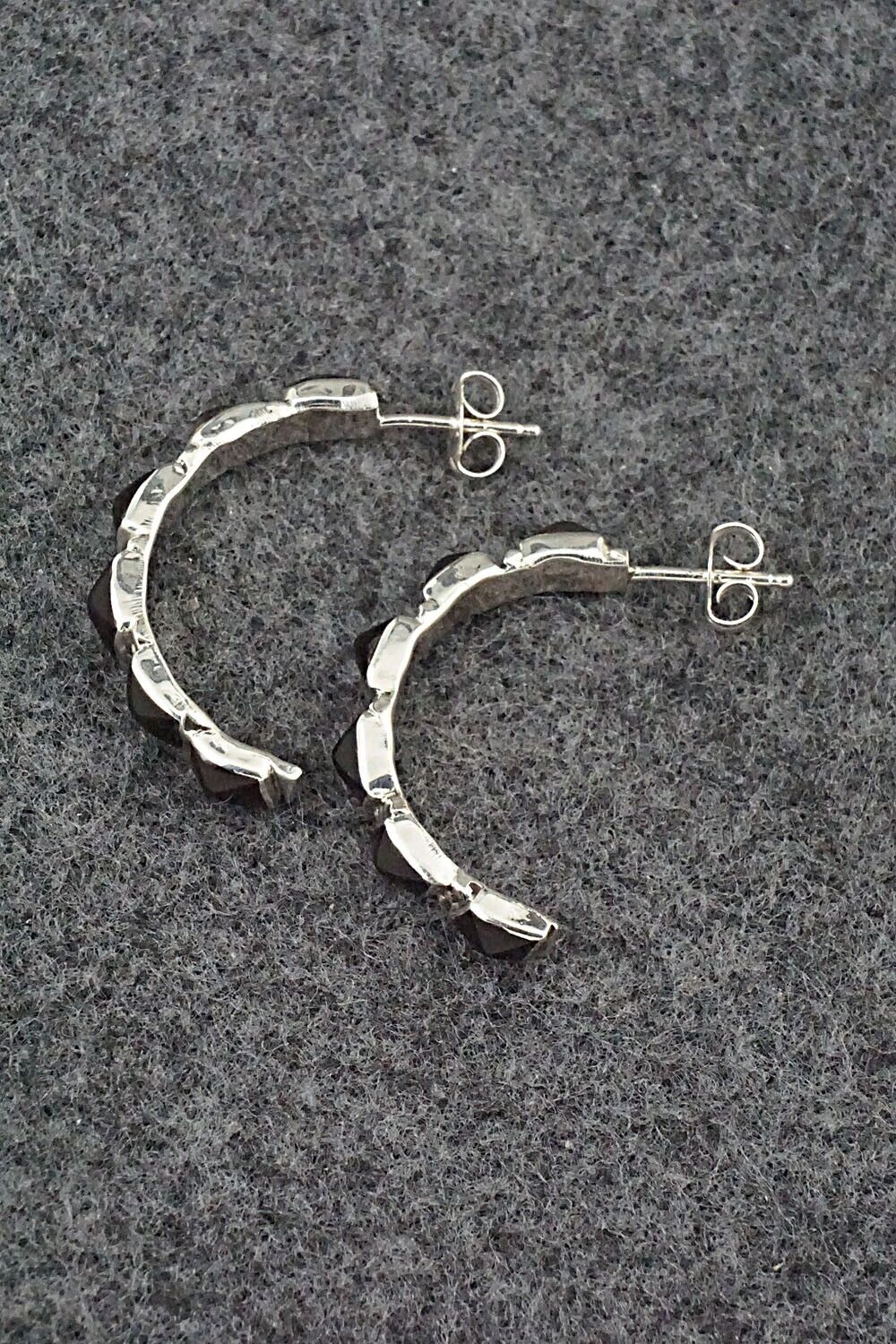 Onyx & Sterling Silver Earrings - M. Chavez