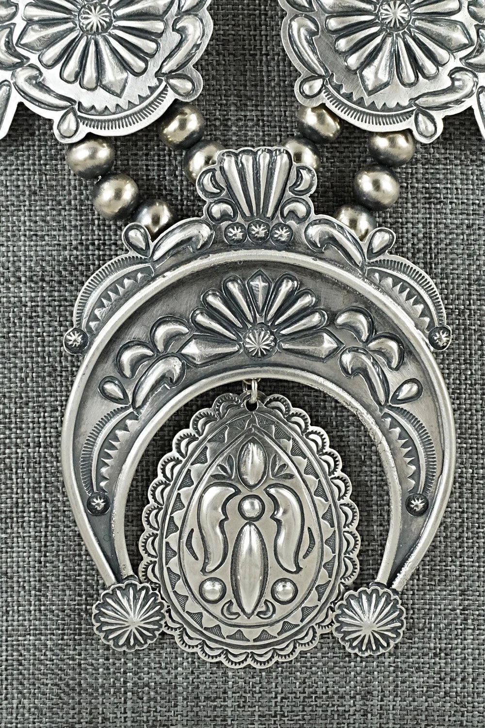 Sterling Silver Squash Blossom Necklace - Terry Charlie
