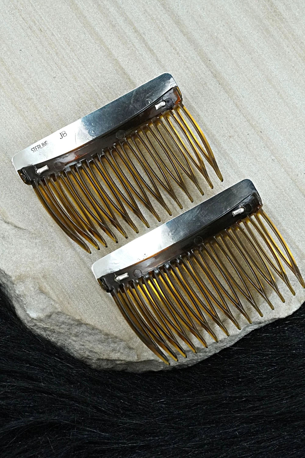 Turquoise & Sterling Silver Hair Combs - Jolene Begay