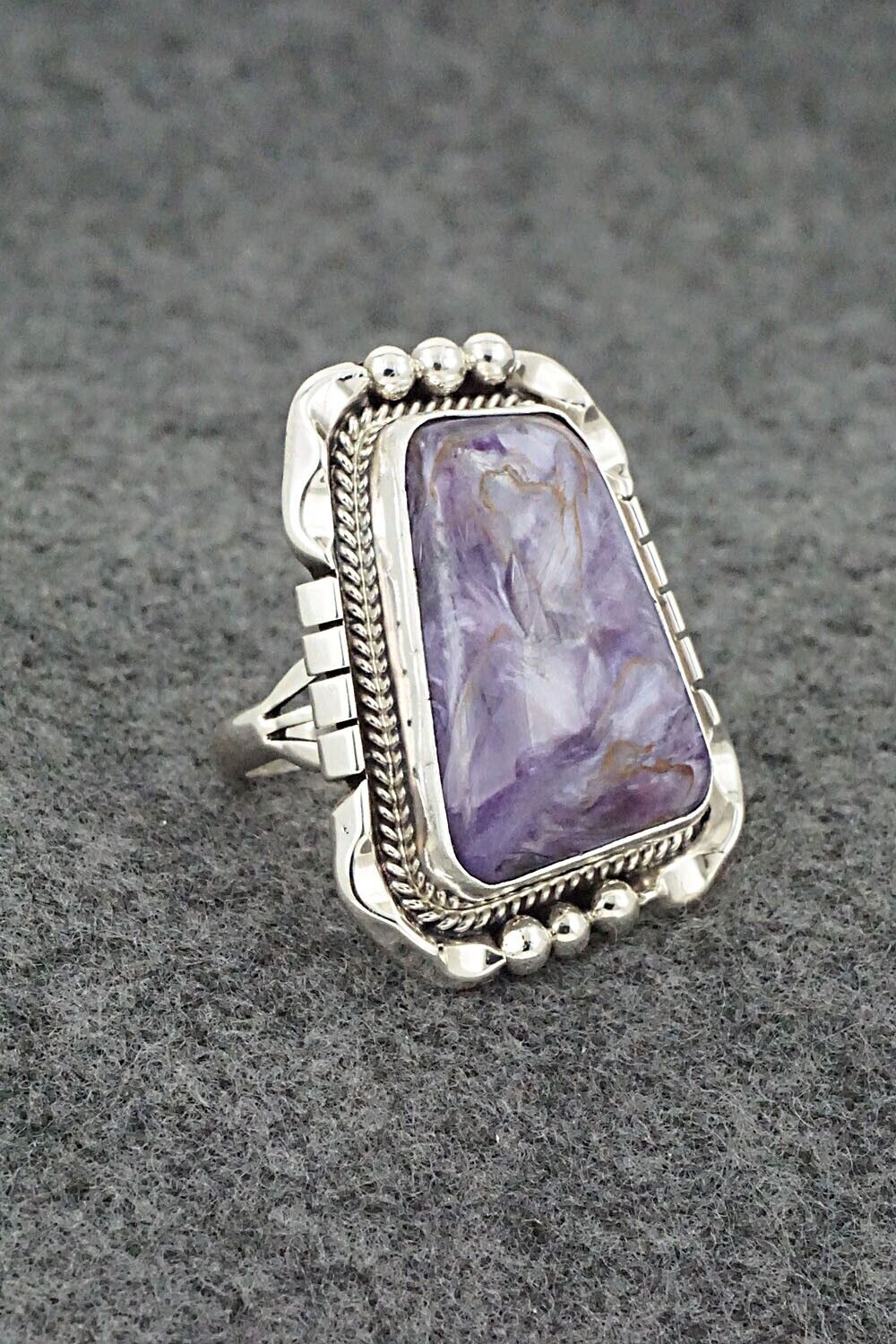 Charoite & Sterling Silver Ring - Samuel Yellowhair - Size 7.75