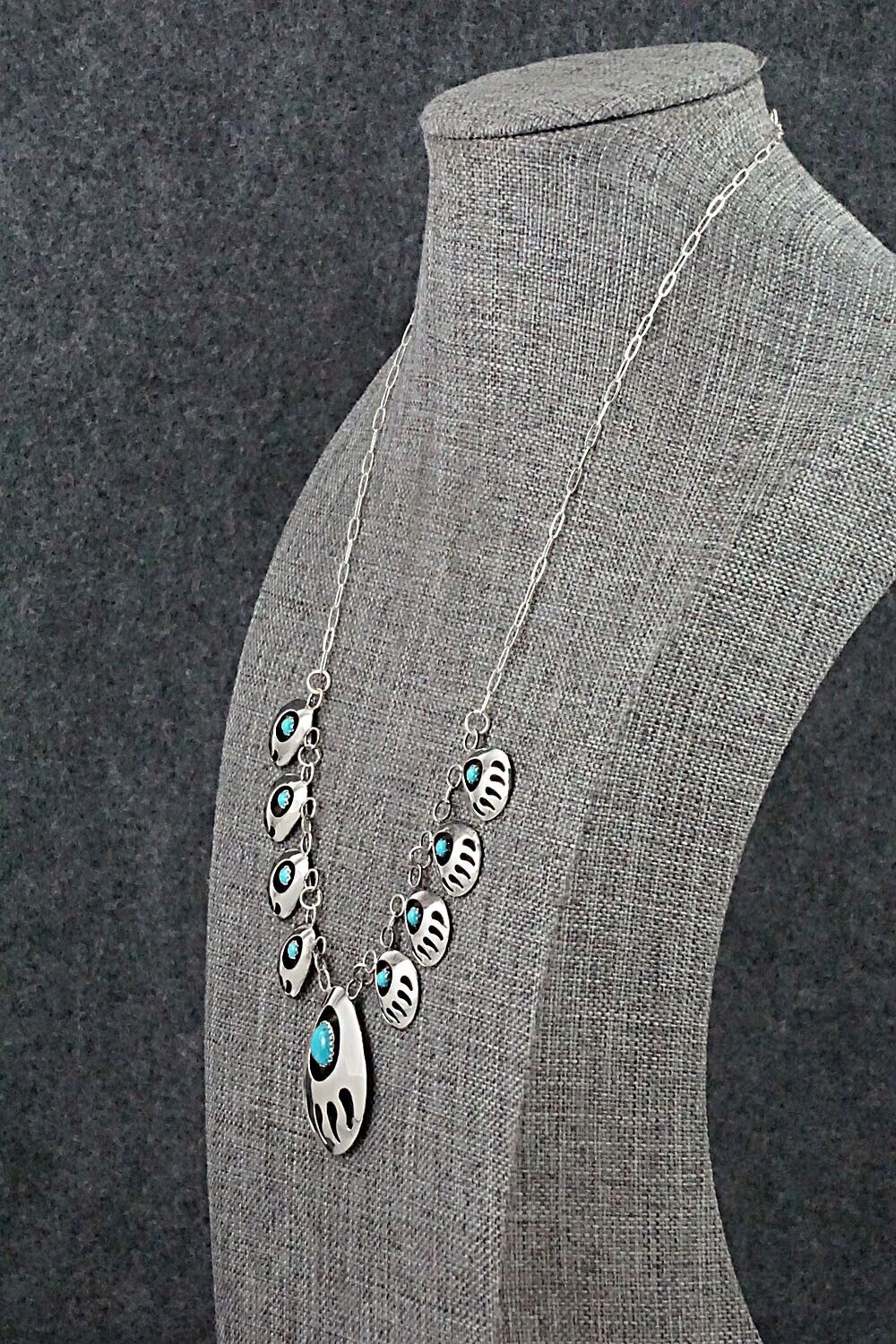 Turquoise & Sterling Silver Necklace - Leroy Parker