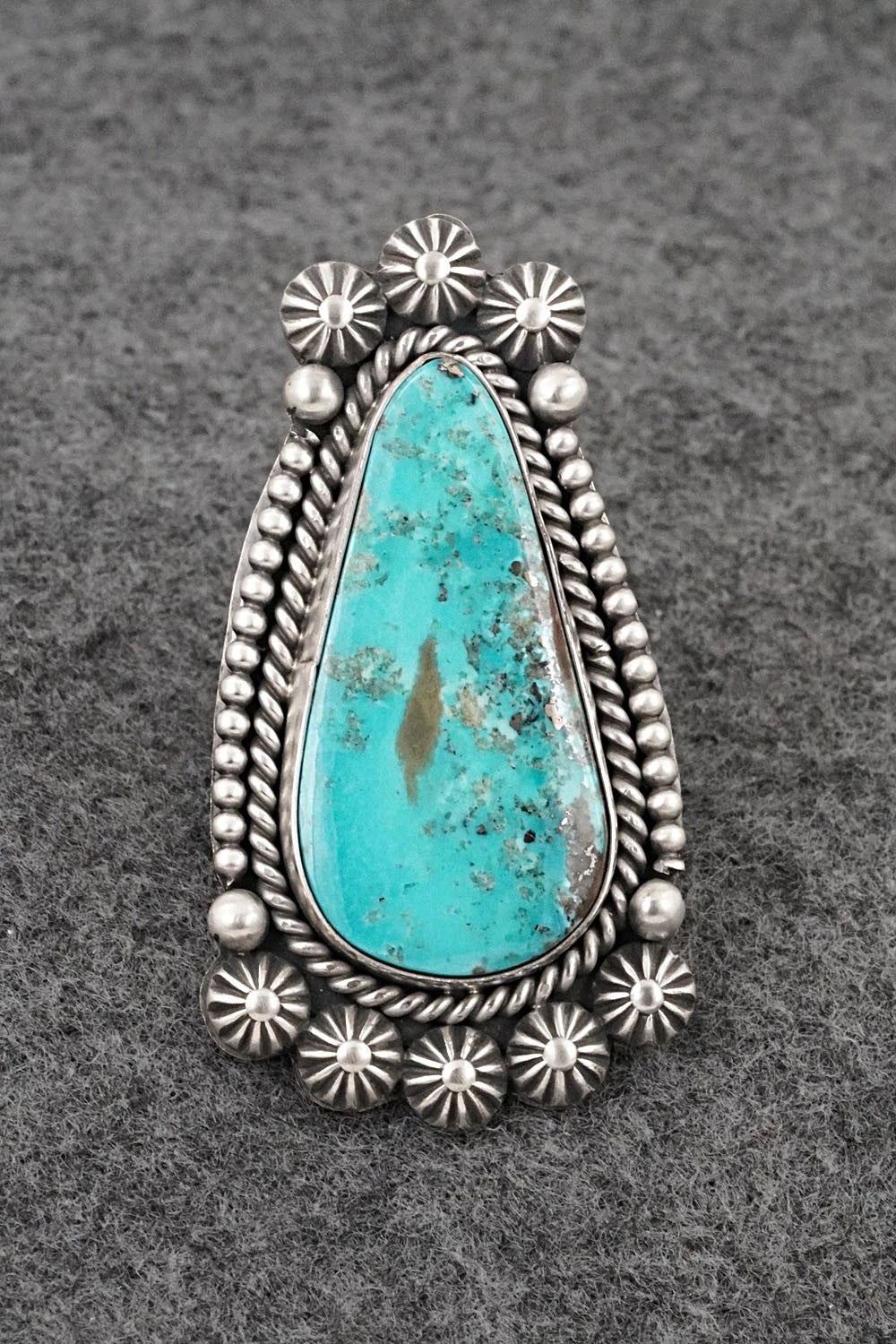 Turquoise & Sterling Silver Ring - Michael Calladitto - Size 7.5