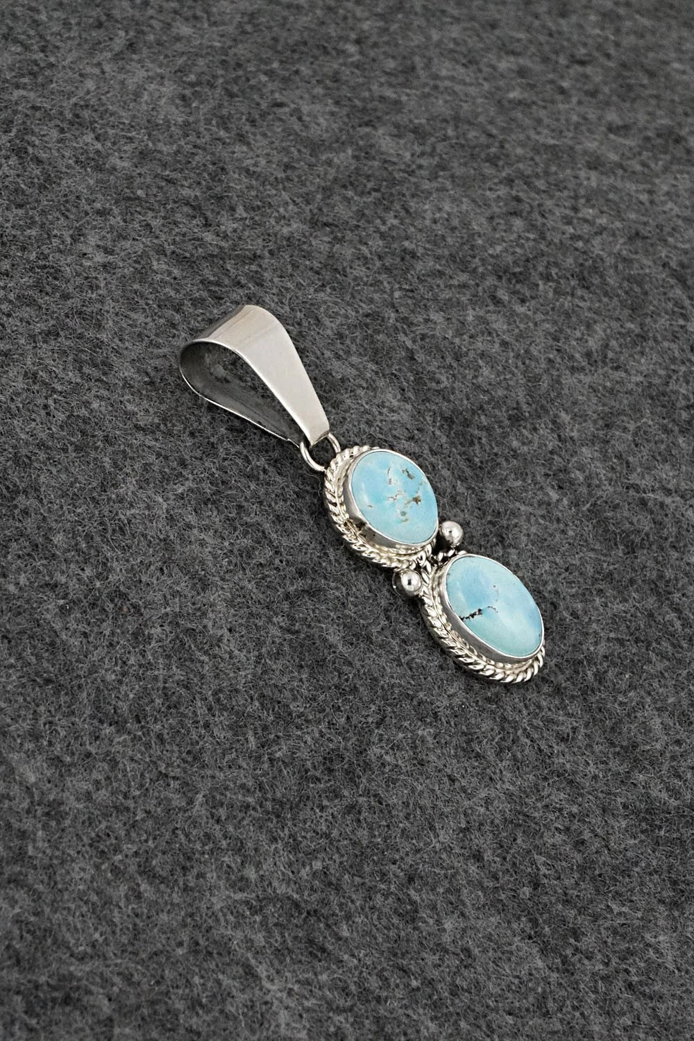Turquoise & Sterling Silver Pendant - Eugene Gruber