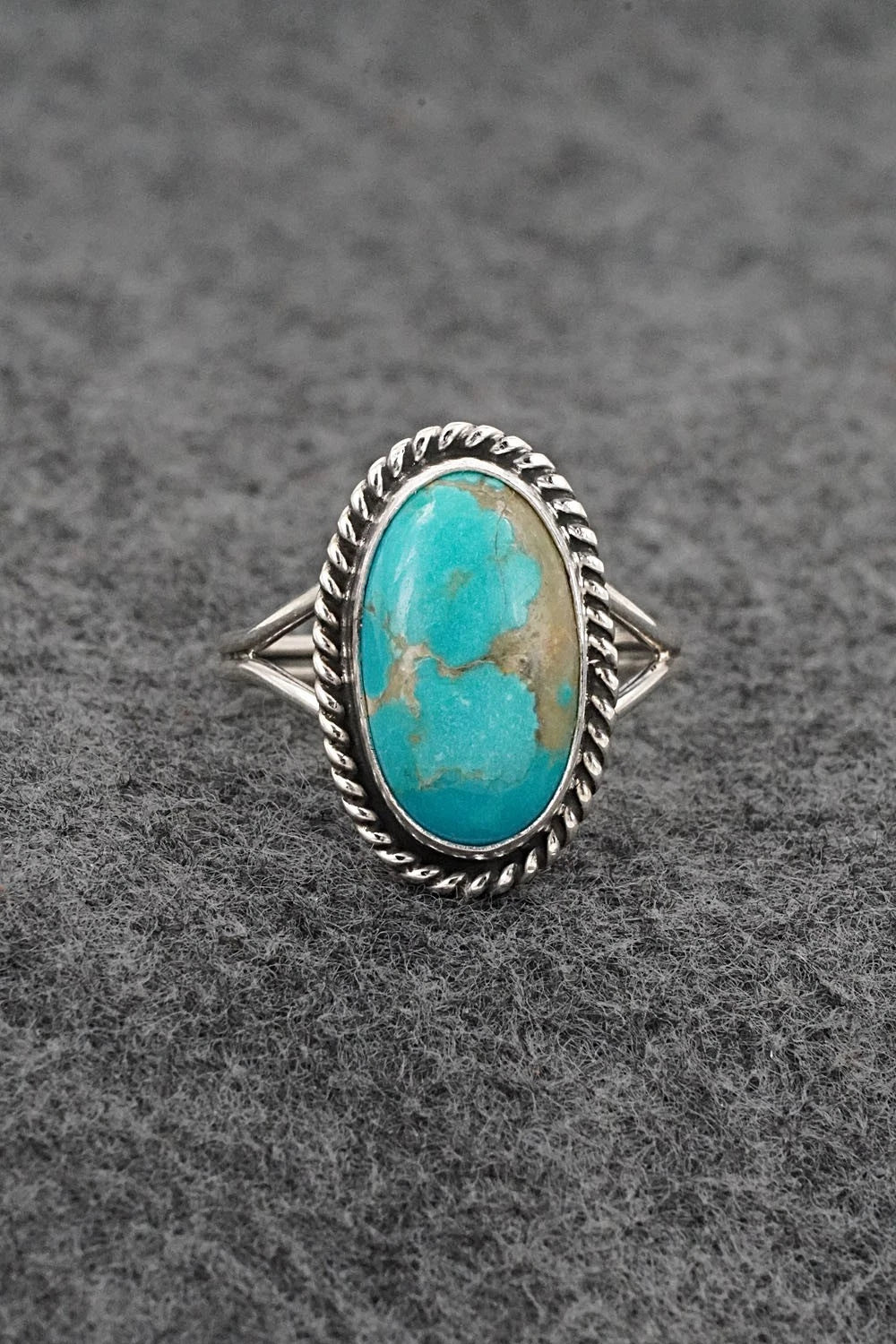 Turquoise & Sterling Silver Ring - Eugene Gruber - Size 9