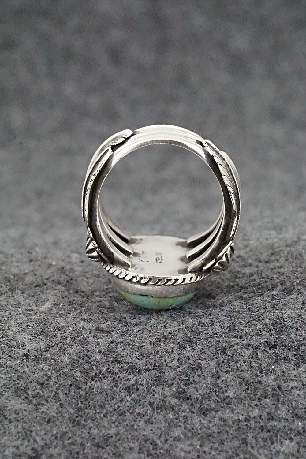 Turquoise & Sterling Silver Ring - Bobby Platero - Size 6.75
