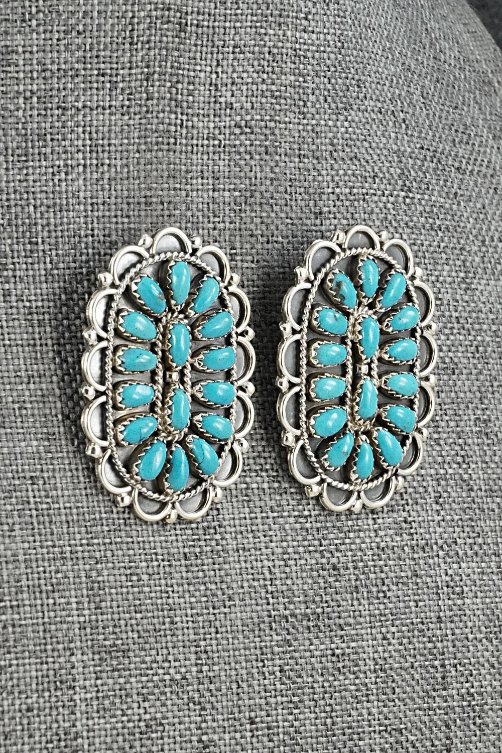 Turquoise & Sterling Silver Earrings - Gerald Mitchell