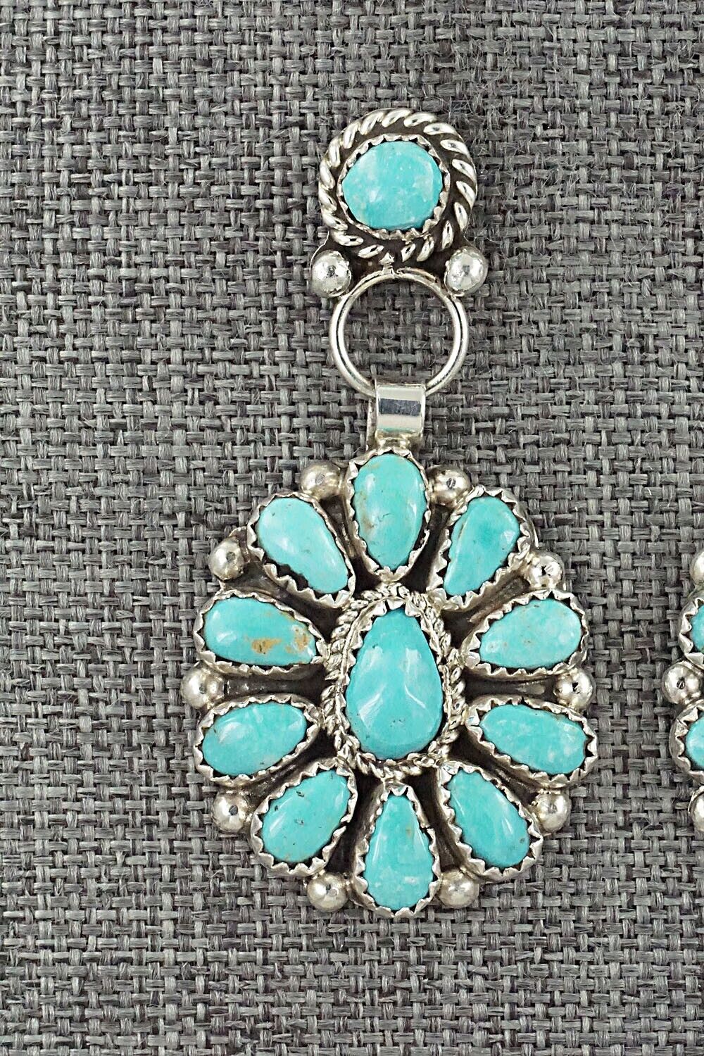 Turquoise & Sterling Silver Earrings - Eunise Wilson