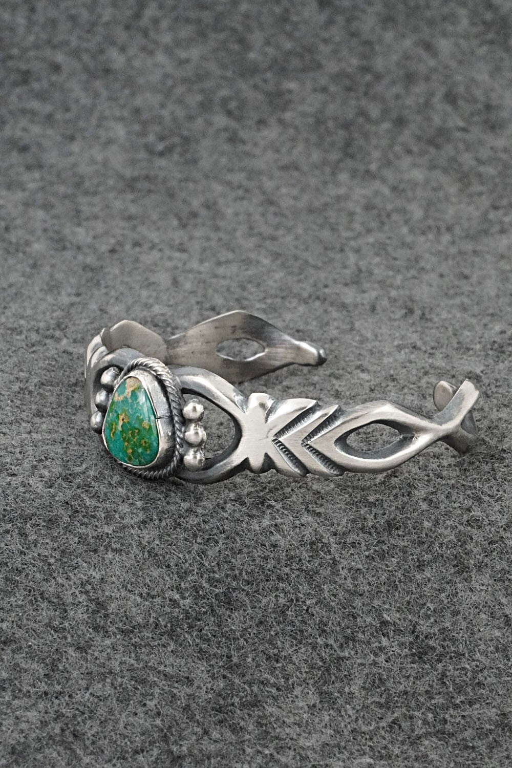 Turquoise & Sterling Silver Bracelet - Harrison Bitsue