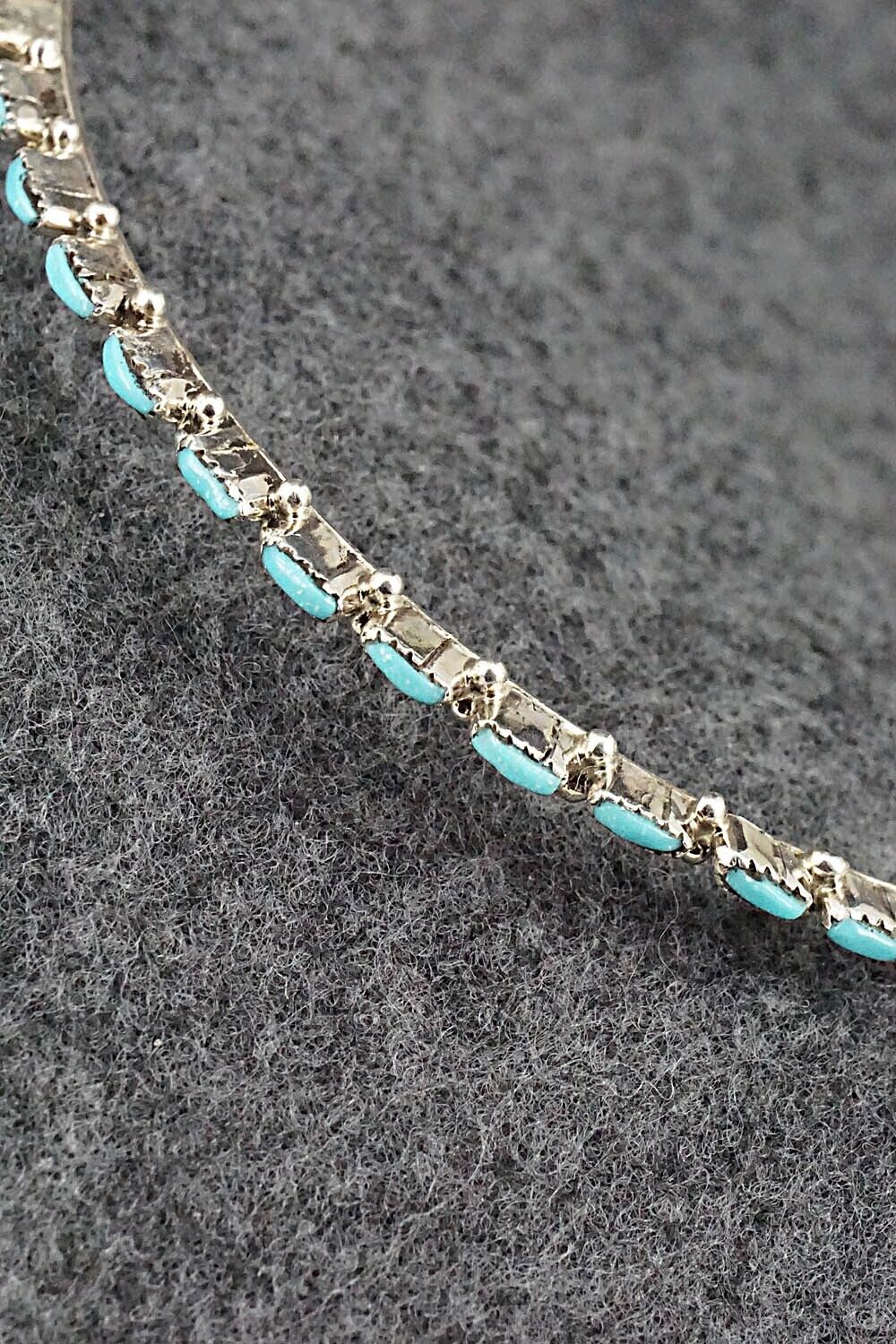 Turquoise & Sterling Silver Hoop Earrings - Aurelia Hughte
