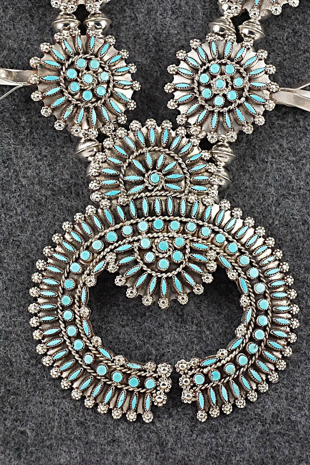 Turquoise & Sterling Silver Squash Blossom Set - Merlinda Chavez