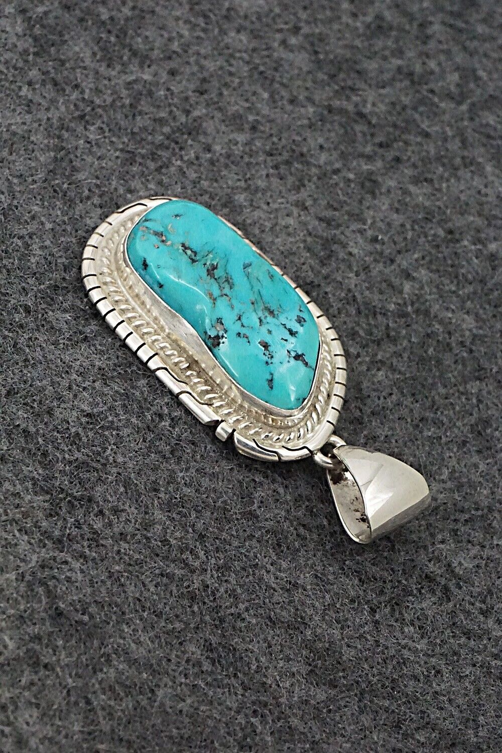 Turquoise & Sterling Silver Pendant - Peggy Skeets