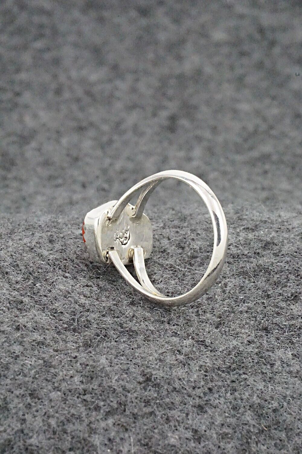 Coral & Sterling Silver Ring - Letricia Largo - Size 6