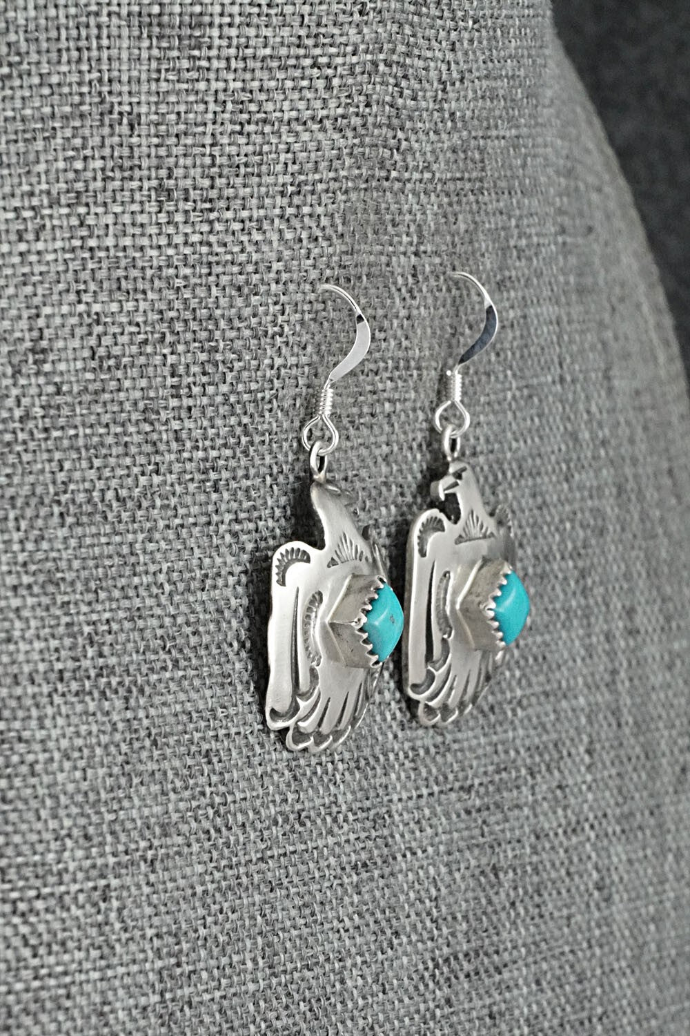 Turquoise & Sterling Silver Earrings - Verley Betone