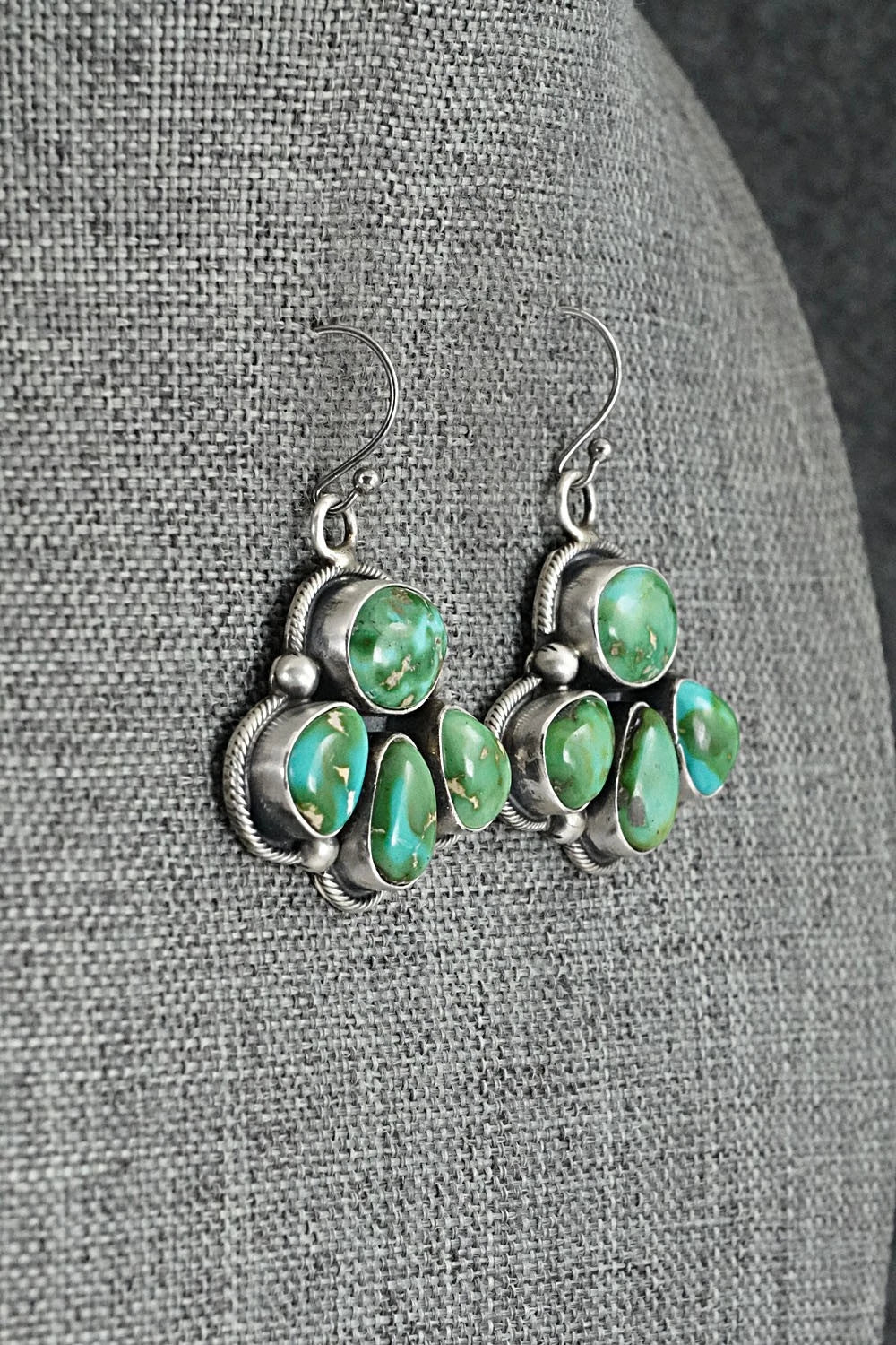 Turquoise & Sterling Silver Necklace and Earrings Set - Paul Livingston