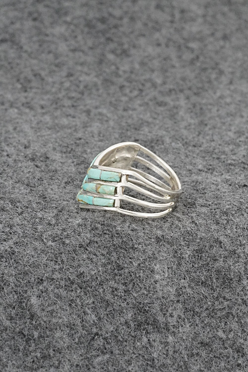 Turquoise & Sterling Silver Ring - Andrew Enrico - Size 8