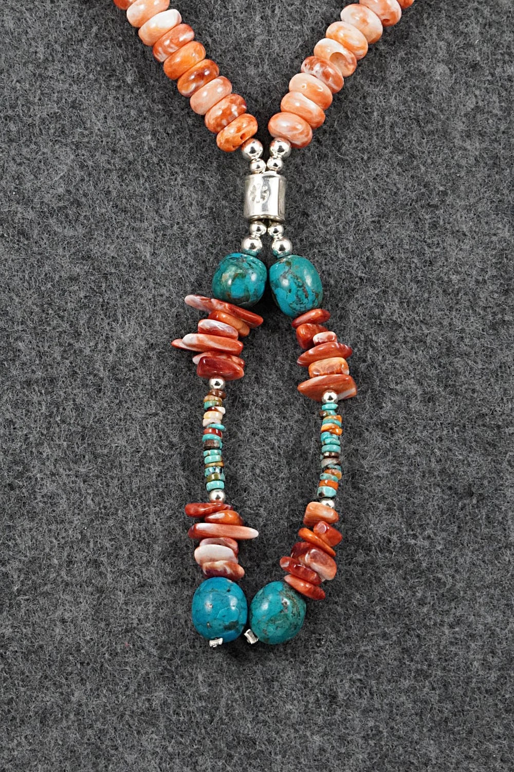 Spiny Oyster, Turquoise & Sterling Silver Necklace Set - Erika Brown