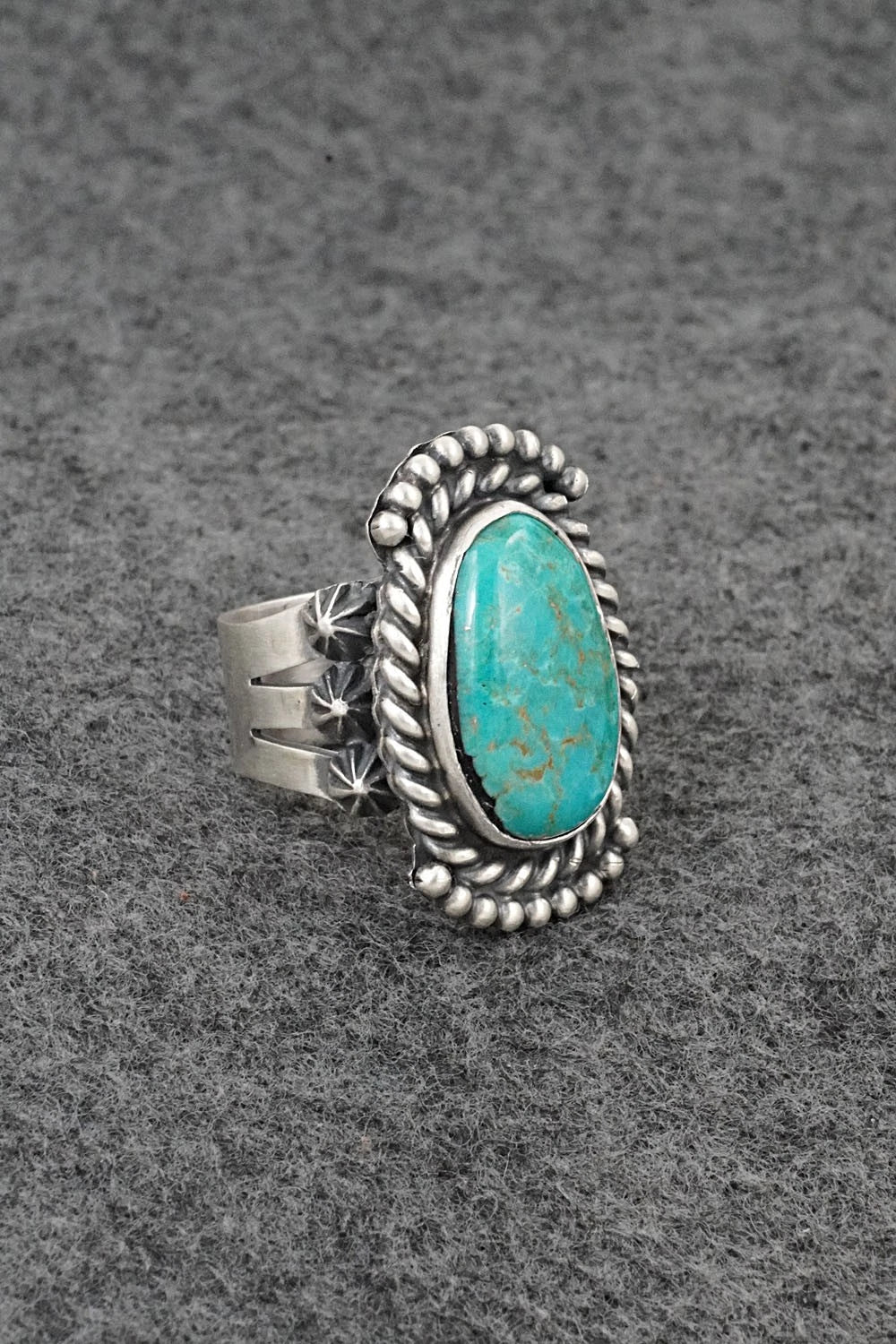 Turquoise & Sterling Silver Ring - Darrin Livingston - Size 8.5