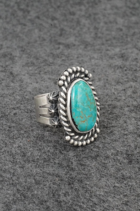Turquoise & Sterling Silver Ring - Darrin Livingston - Size 8.5