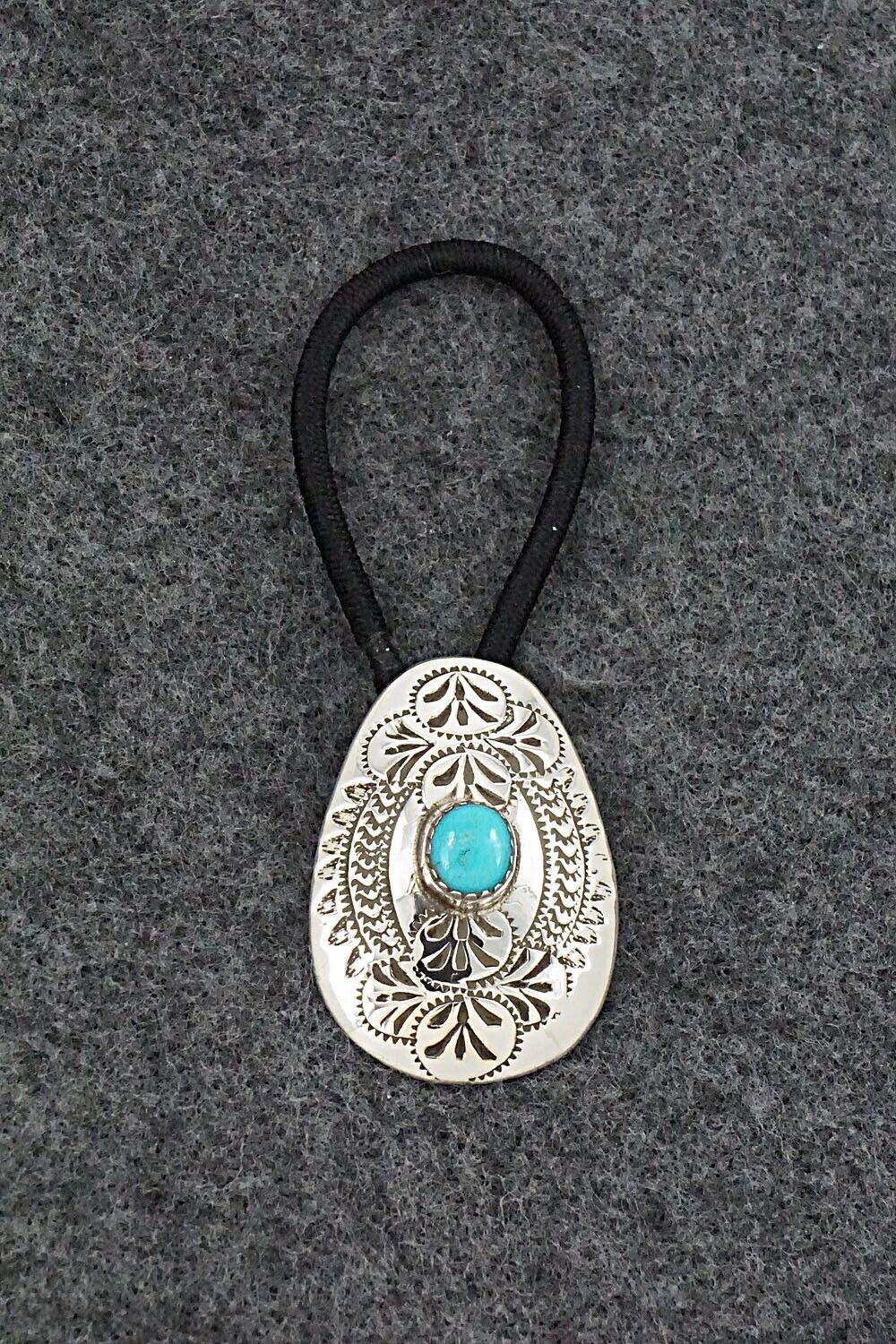 Turquoise & Sterling Silver Hair Tie - Shirley Skeets