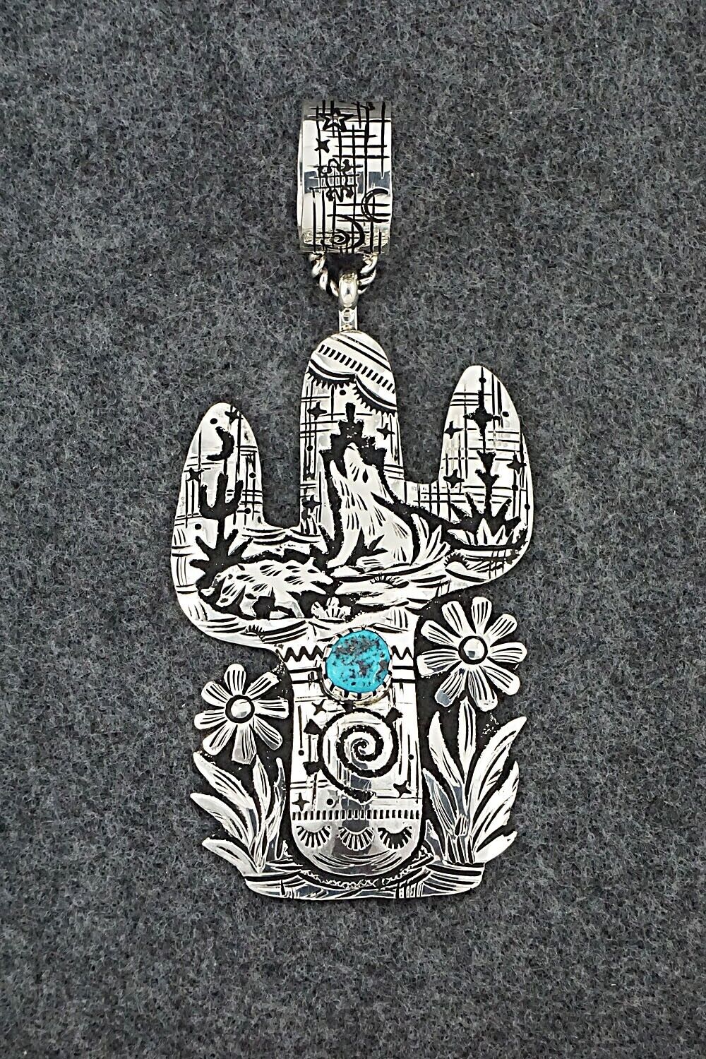 Turquoise & Sterling Silver Pendant - Richard Singer