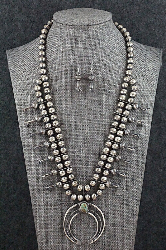 Turquoise & Sterling Silver Squash Blossom Set - Phil Garcia